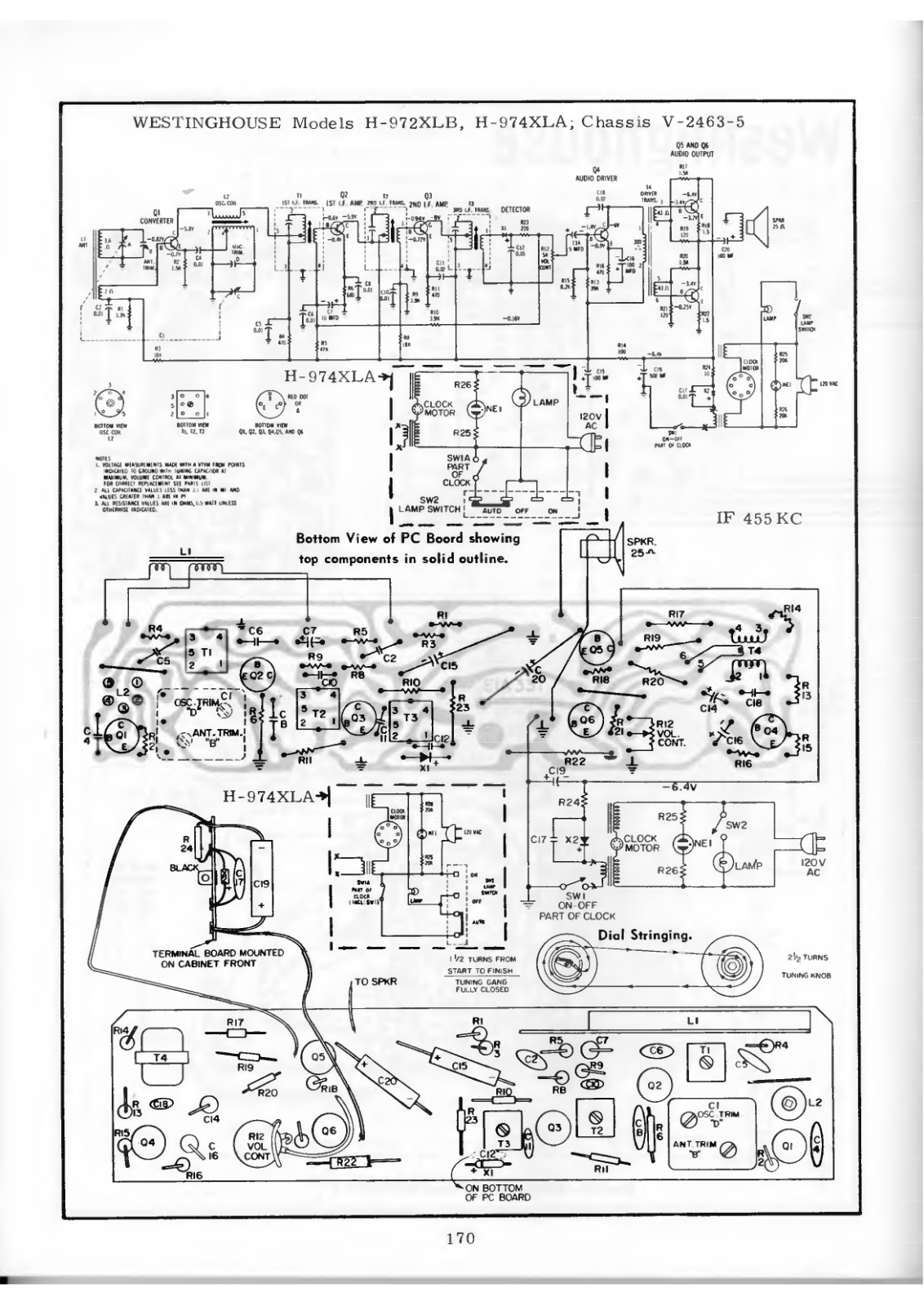 Westinghouse H-972XLB, H-974XLA Schematic