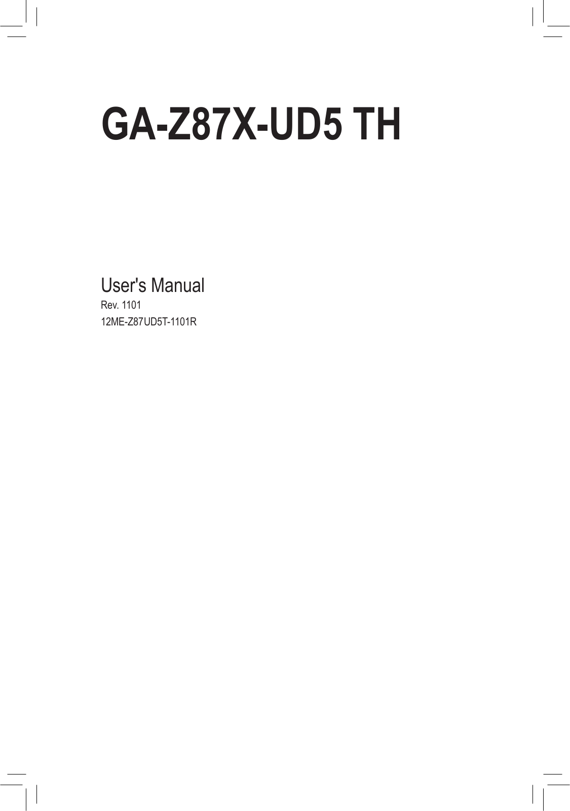 Gigabyte GA-Z87X-UD5 TH User Manual