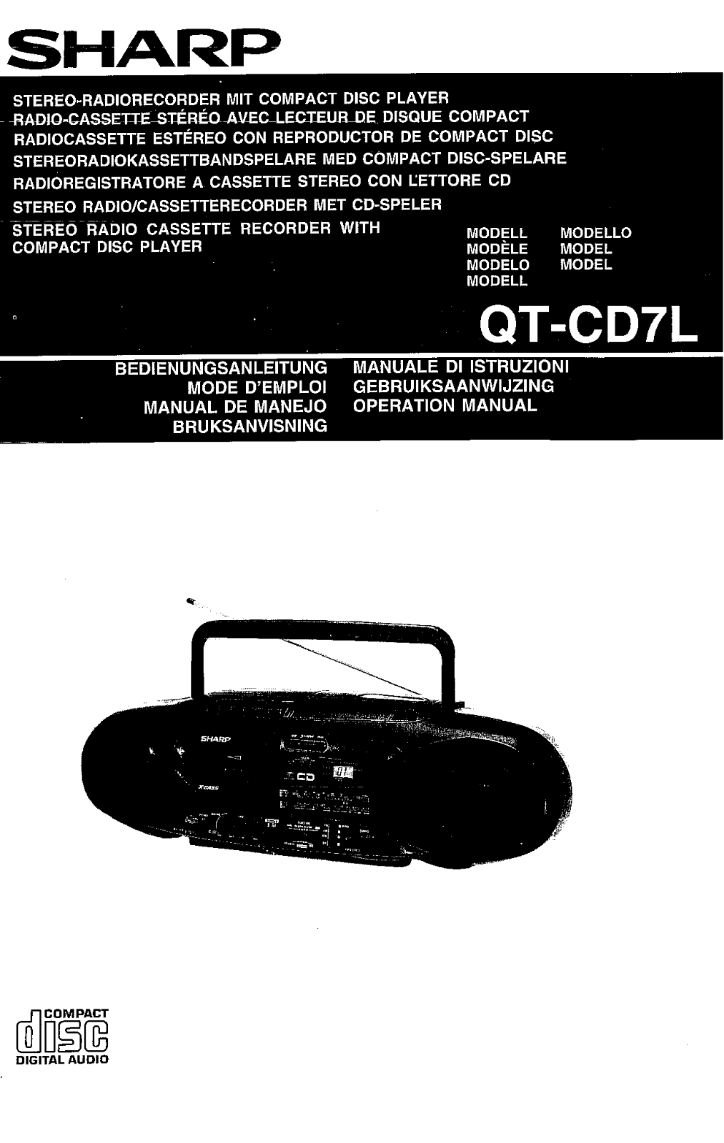 Sharp QT-CD7L User Manual