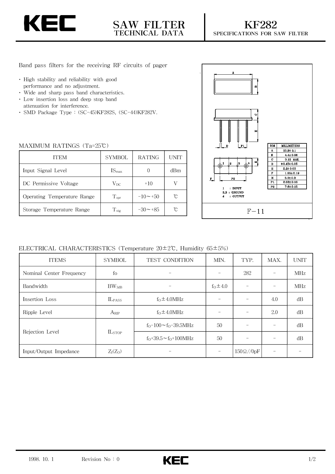 KEC KF282 Datasheet