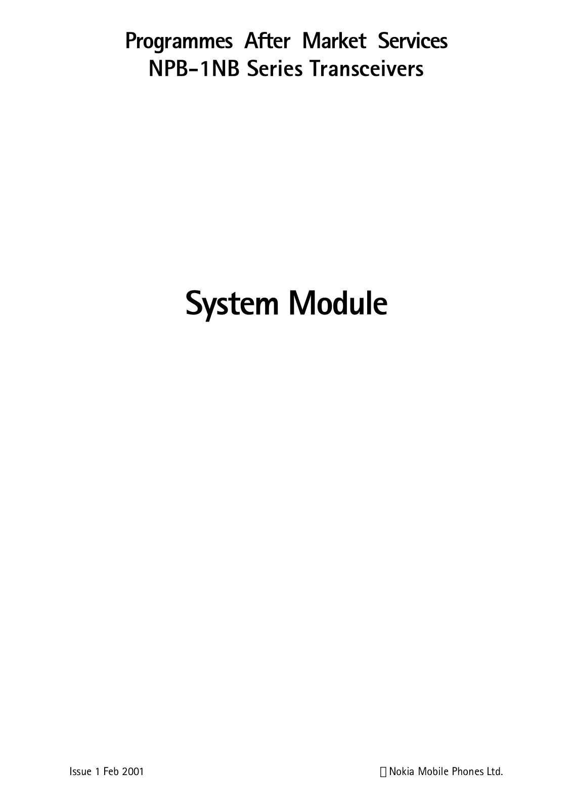 Nokia 3390, 3390b, 3395 Service Manual sysmod