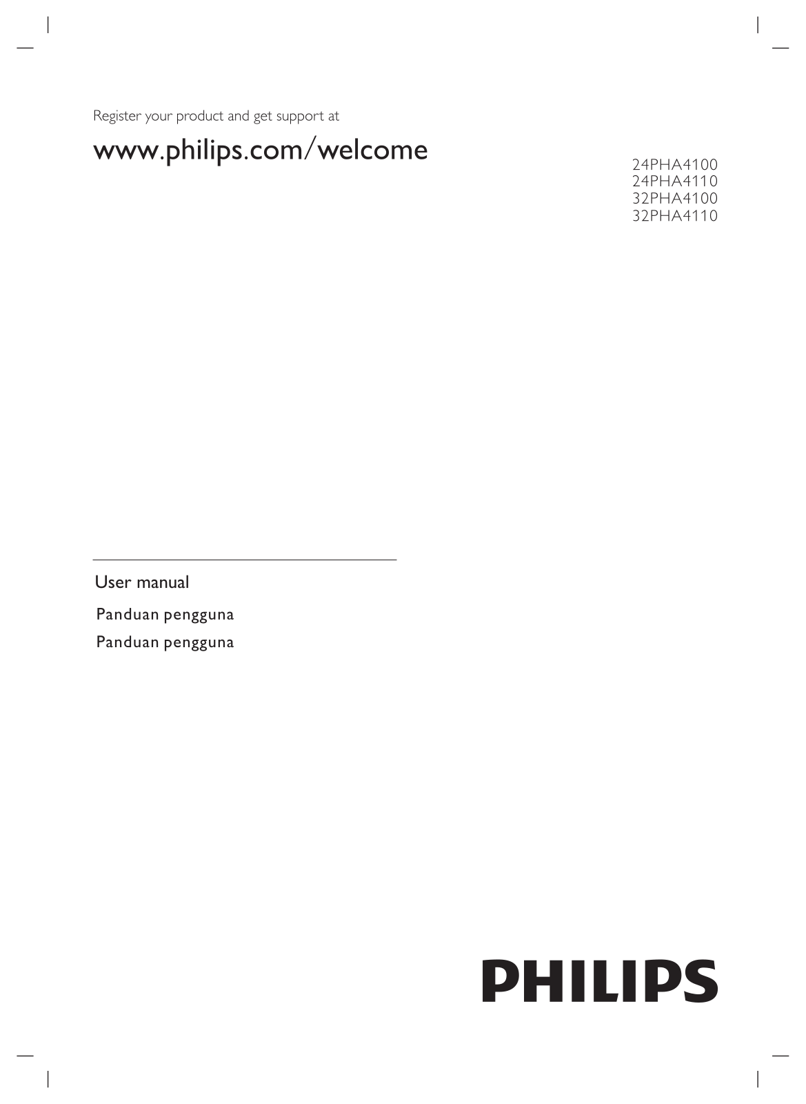 Philips 32PHA4100S/98, 32PHA4110S/98 User Manual