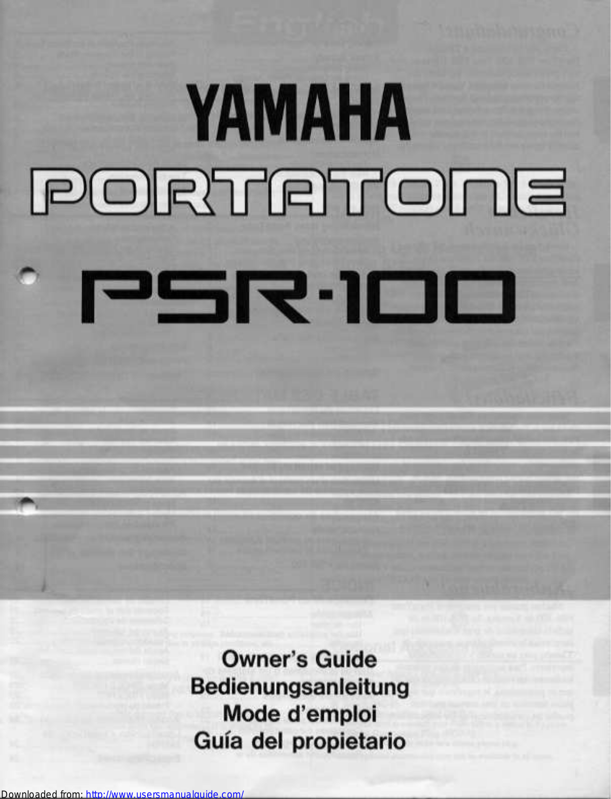 Yamaha Audio PSR-100 User Manual