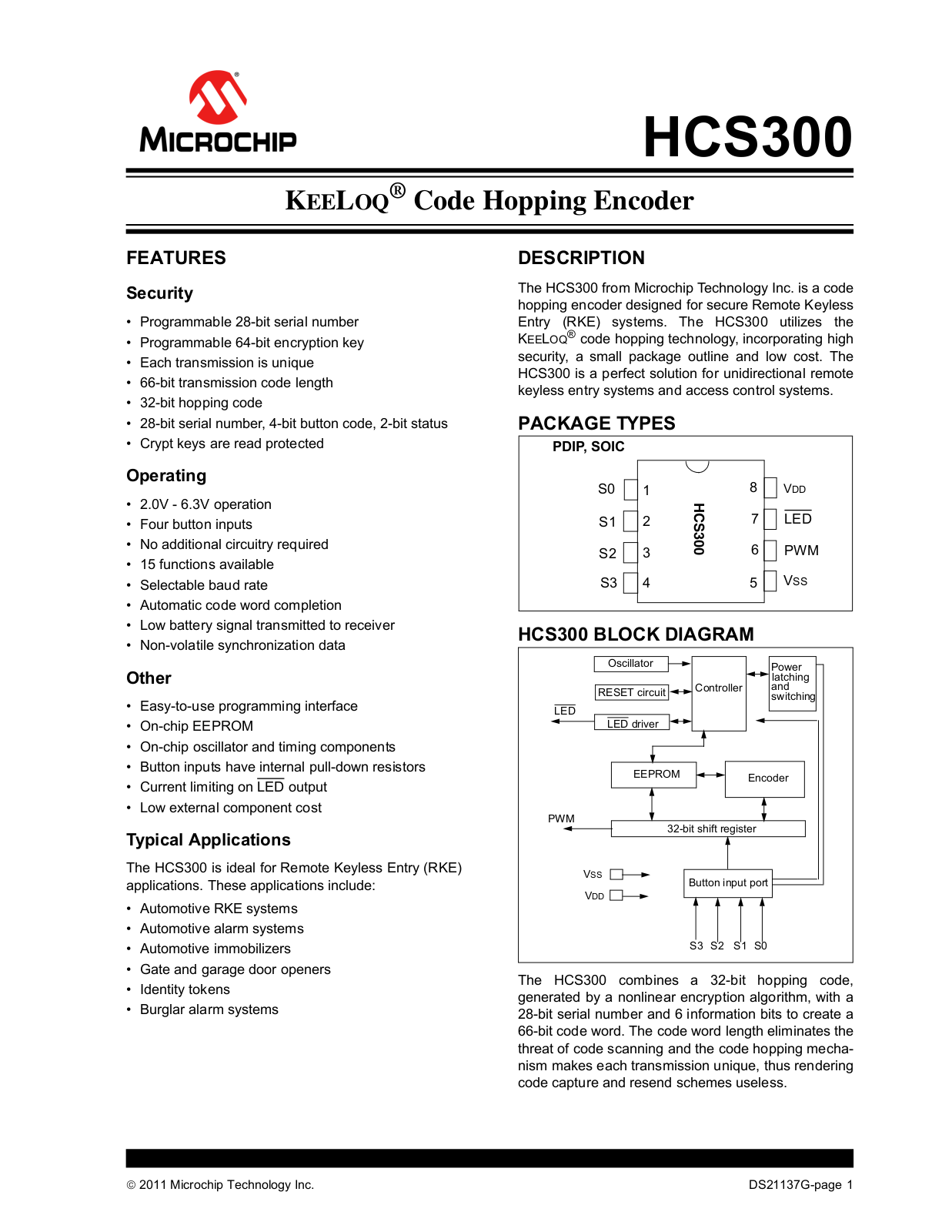 Microchip Technology HCS300 User Manual