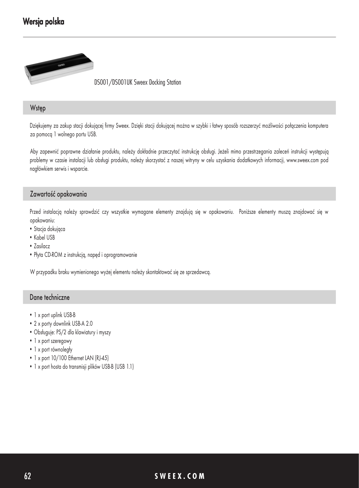 Sweex DS001 User Manual