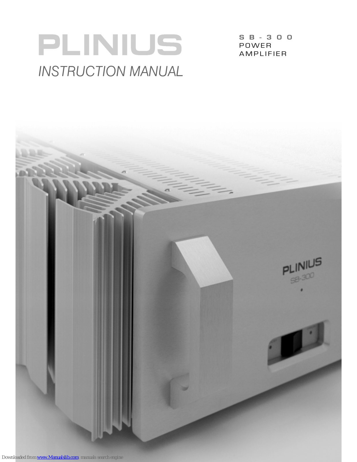 Plinius Power Amplifier SB-300 Instruction Manual