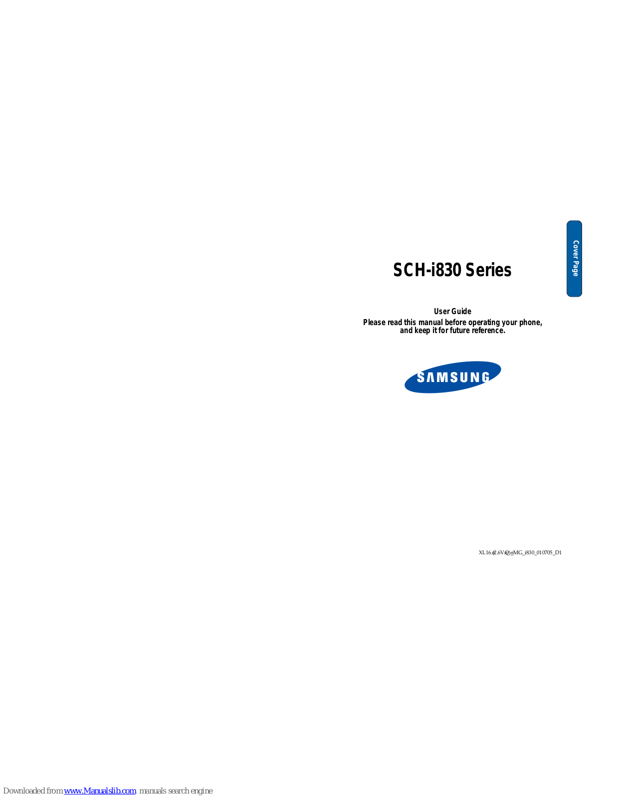 Samsung SCH-i830 Series User Manual