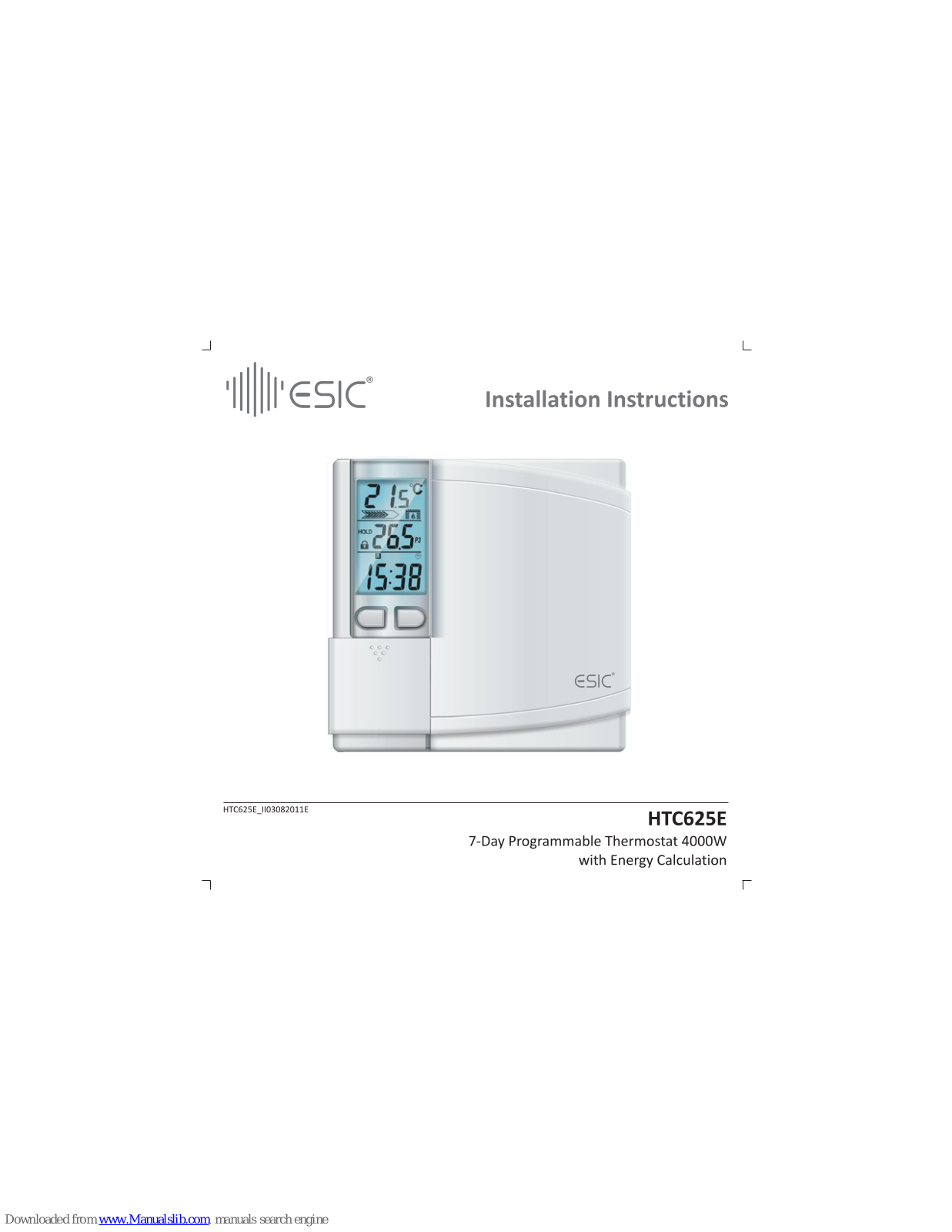 Esic HTC625E, cambridge 3500 Installation Instructions Manual