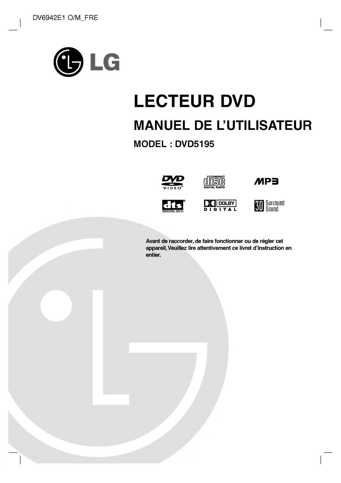 LG DVD5195 User Manual