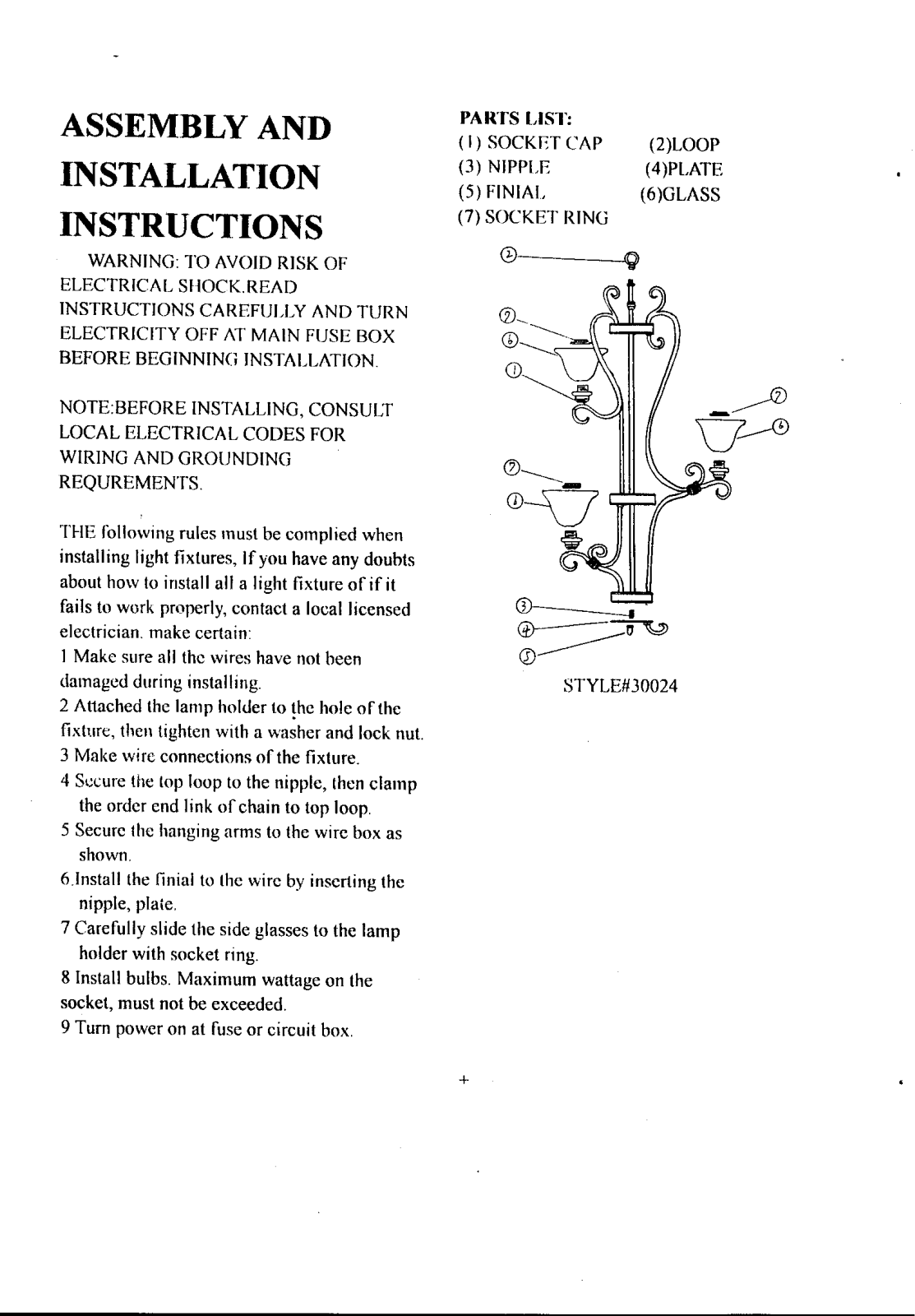 Triarch 30024 User Manual