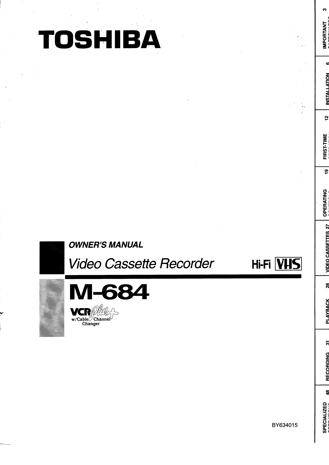 Toshiba M684 Owner's Manual