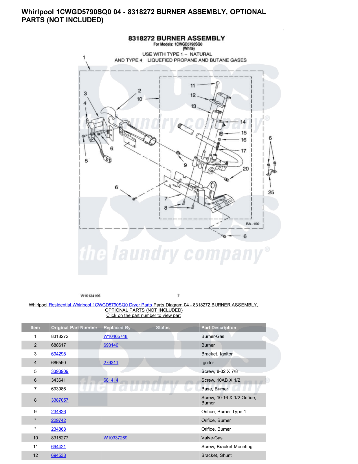 Whirlpool 1CWGD5790SQ0 Parts Diagram