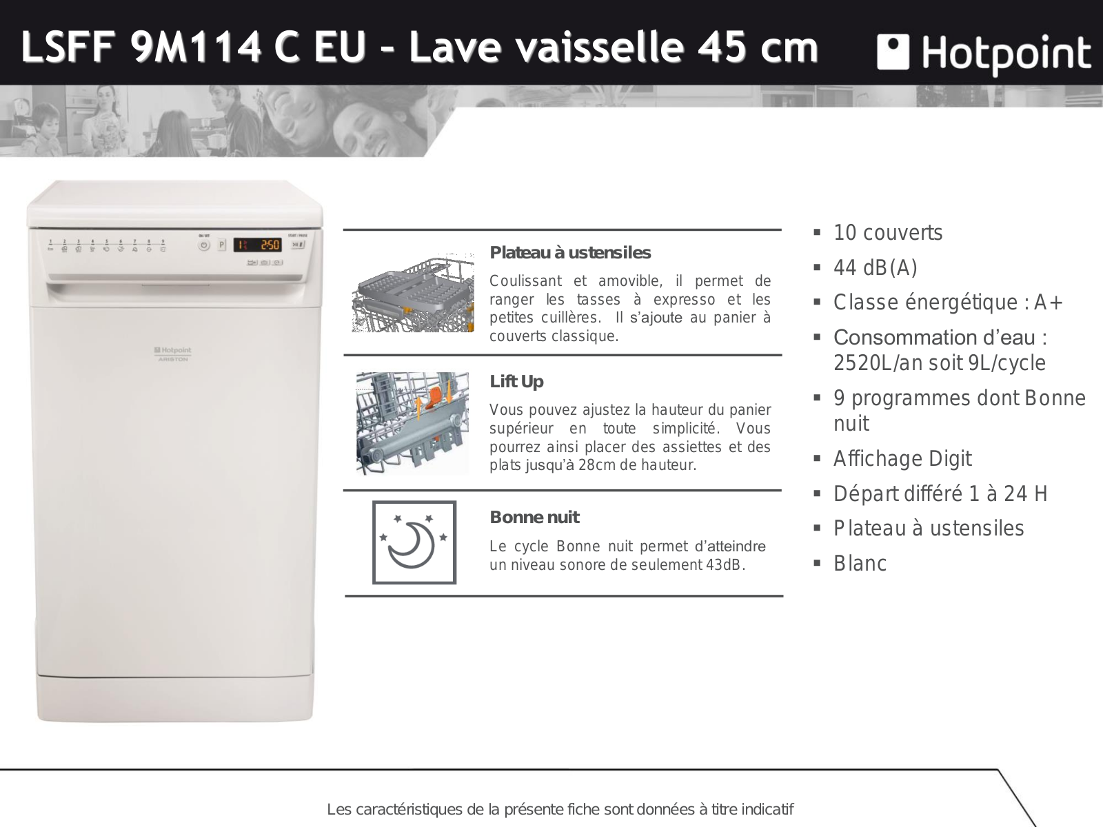 Hotpoint LSFF 9M114 C EU product sheet