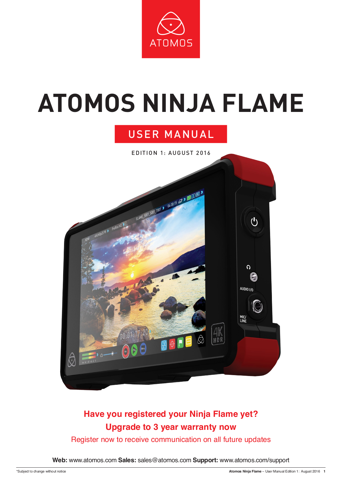 Atomos Ninja Flame User Manual