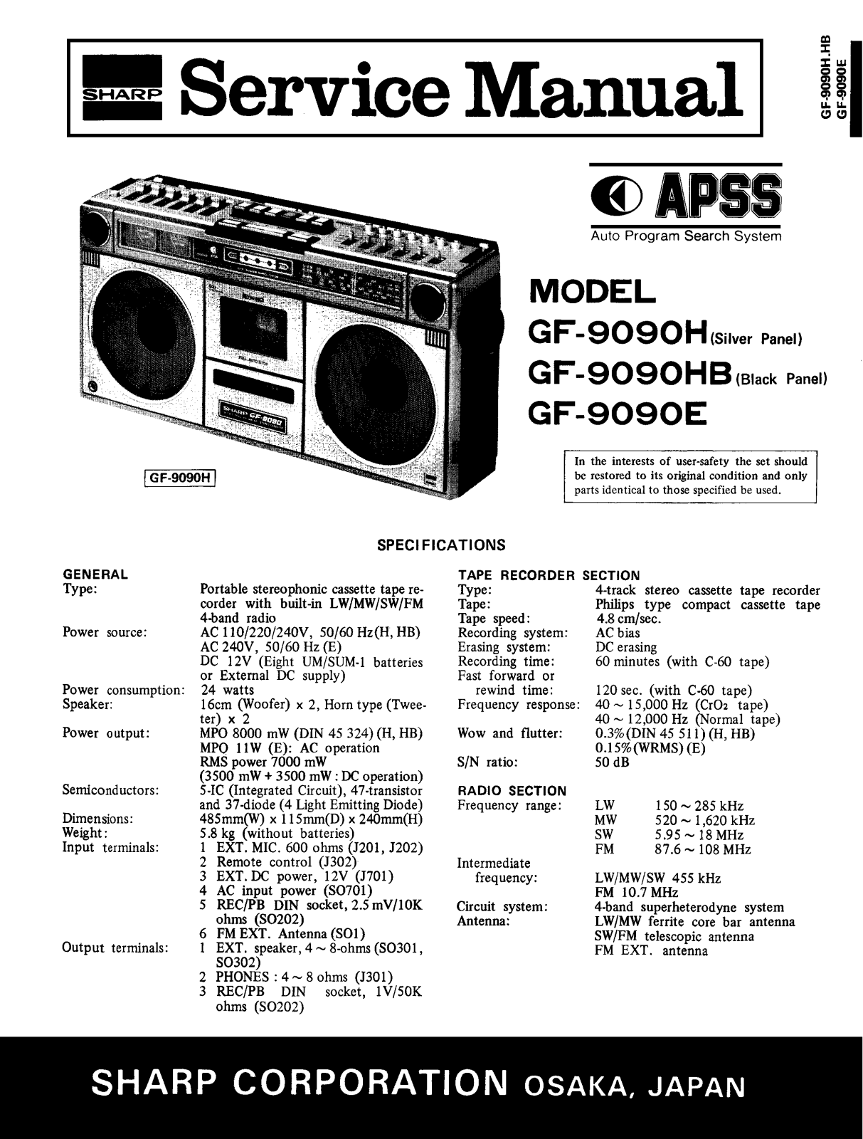 SHARP GF-9090 SERVICE MANUAL - ManualMachine.com