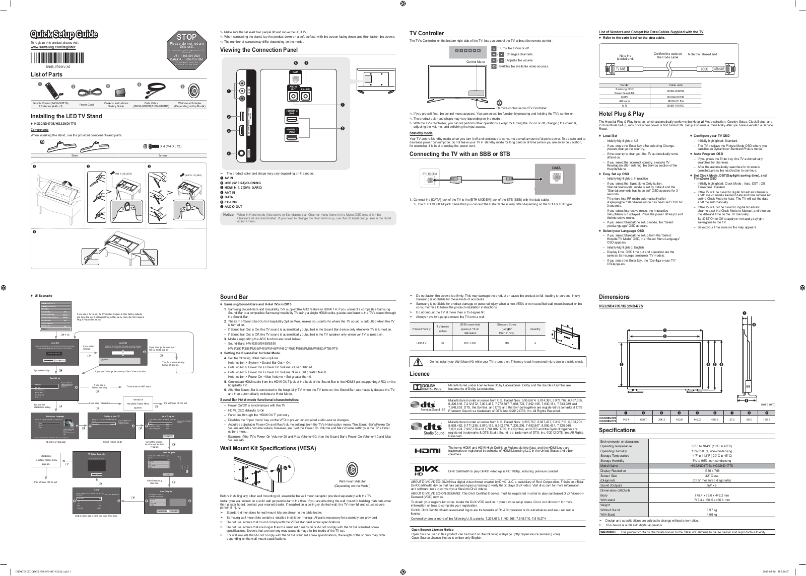 Samsung HG32ND477S User Manual