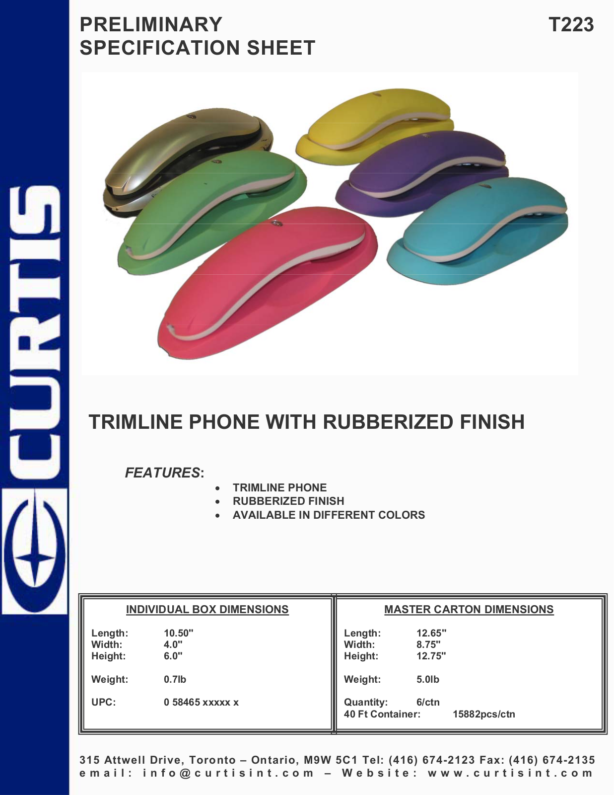 Curtis T223 User Manual