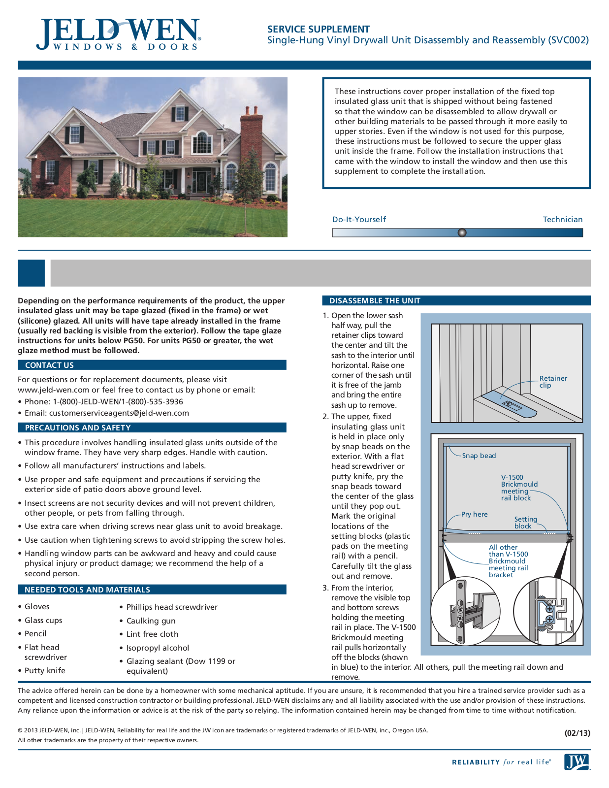 JELD-WEN SVC002 User Manual