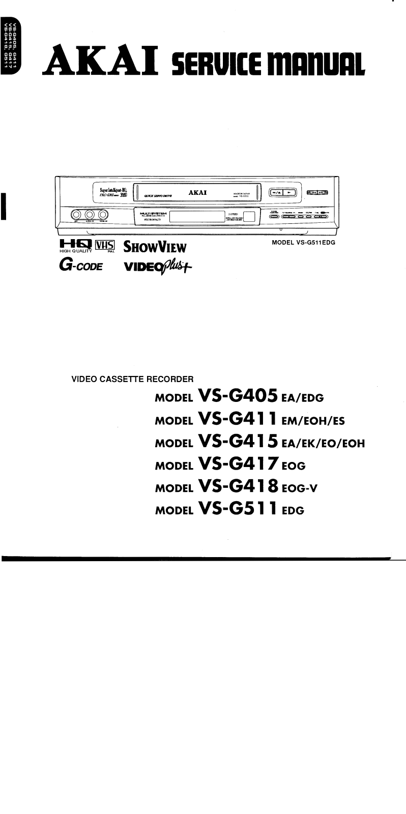 AKAI VS-G511EDG Service Manual