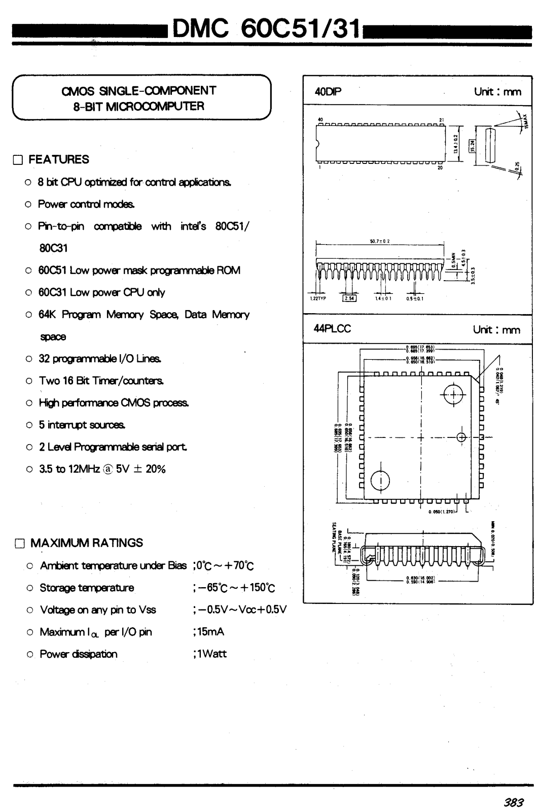 Daewoo Semiconductor DMC60C51, DMC60C31 Datasheet