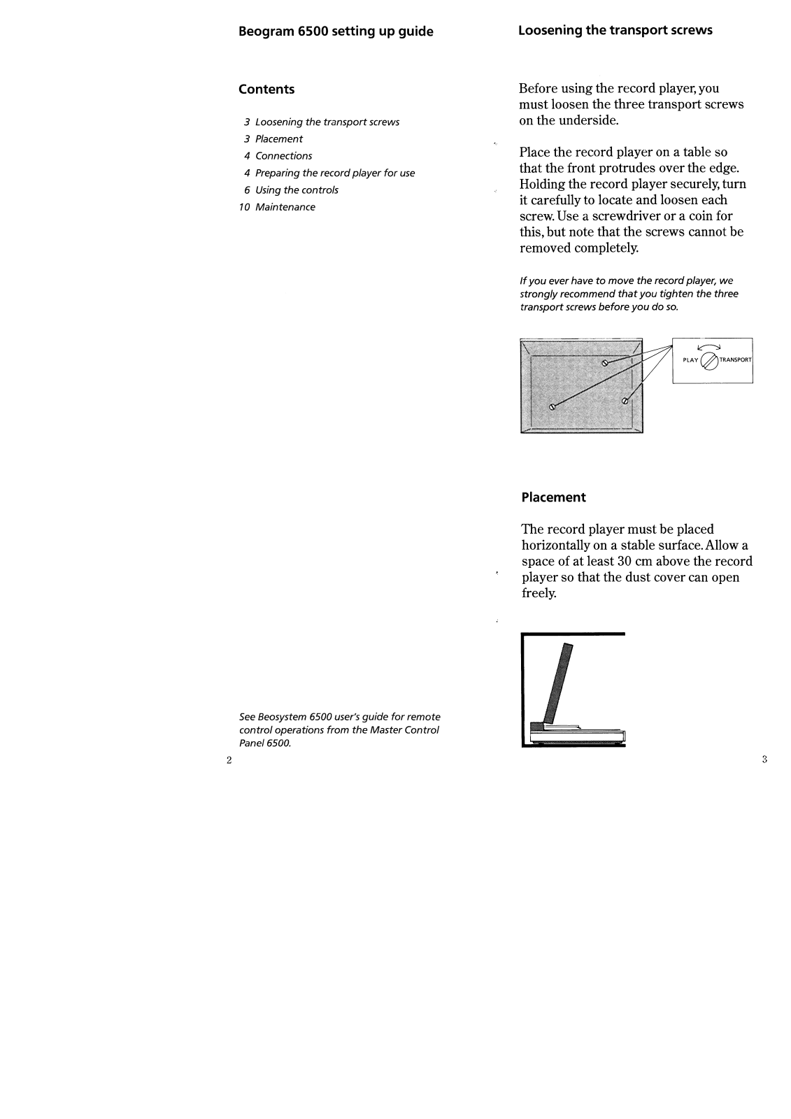 Bang and Olufsen Beogram 6500 Owners manual