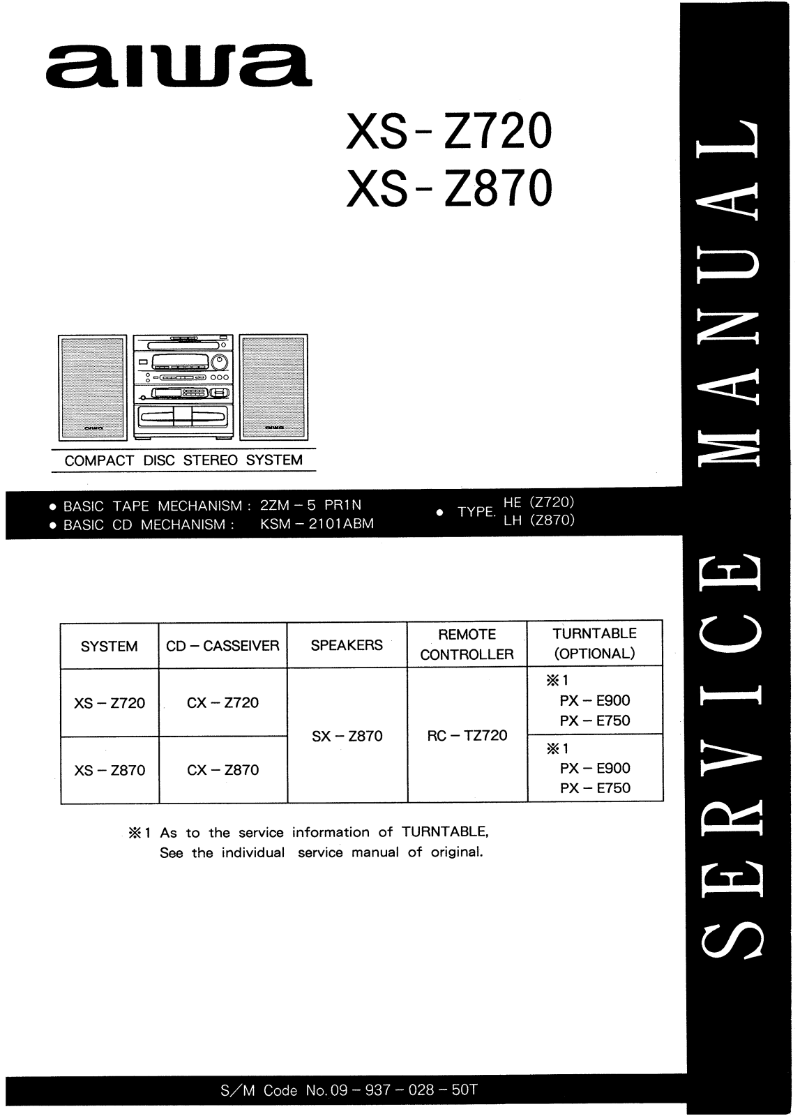 AIWA CX Z870LH Service Manual