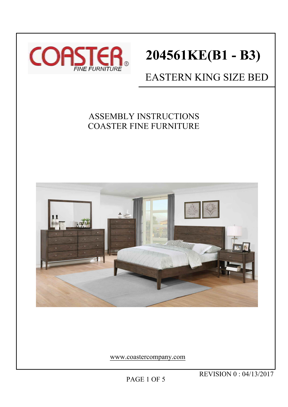 Coaster 204561KE Assembly Guide