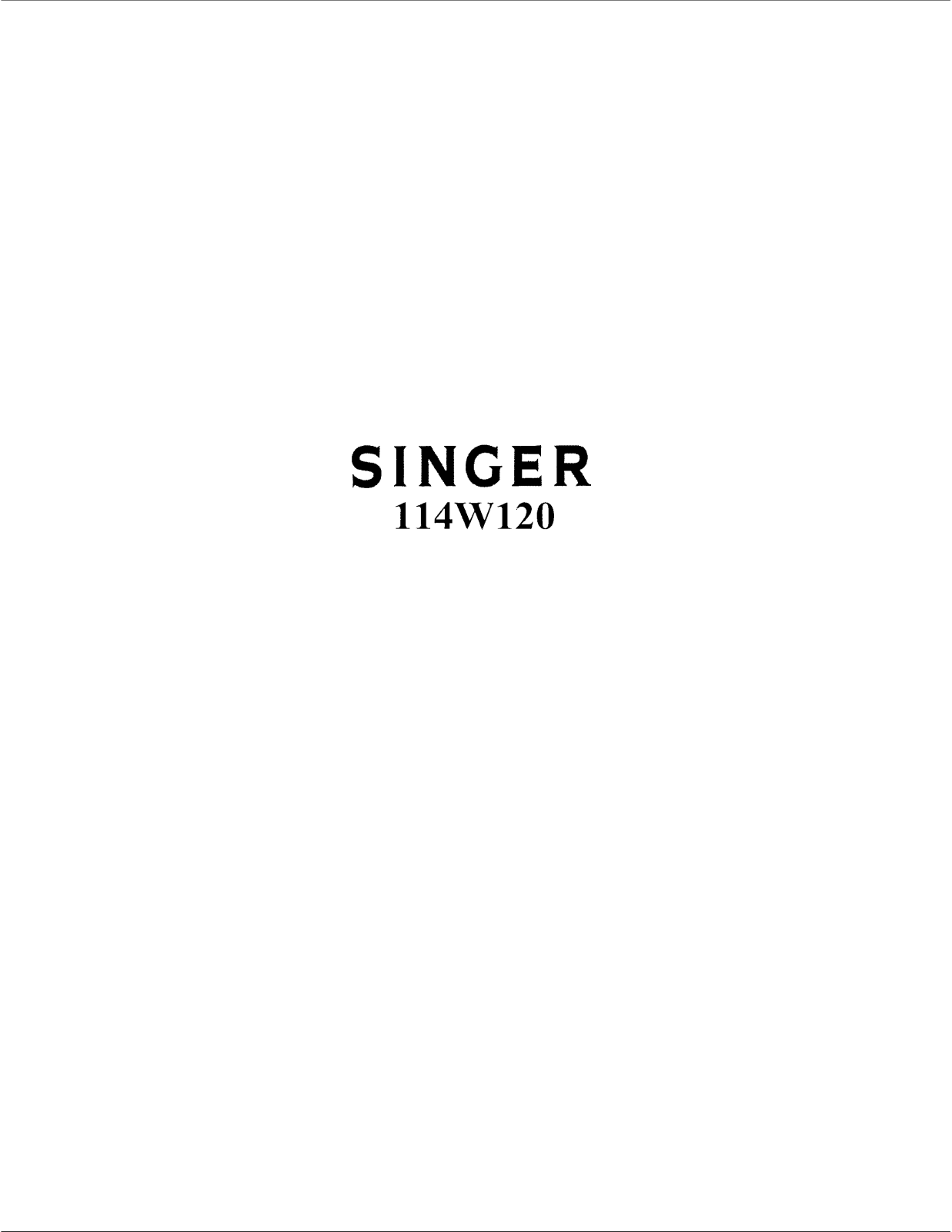 Singer 114W120 User Manual