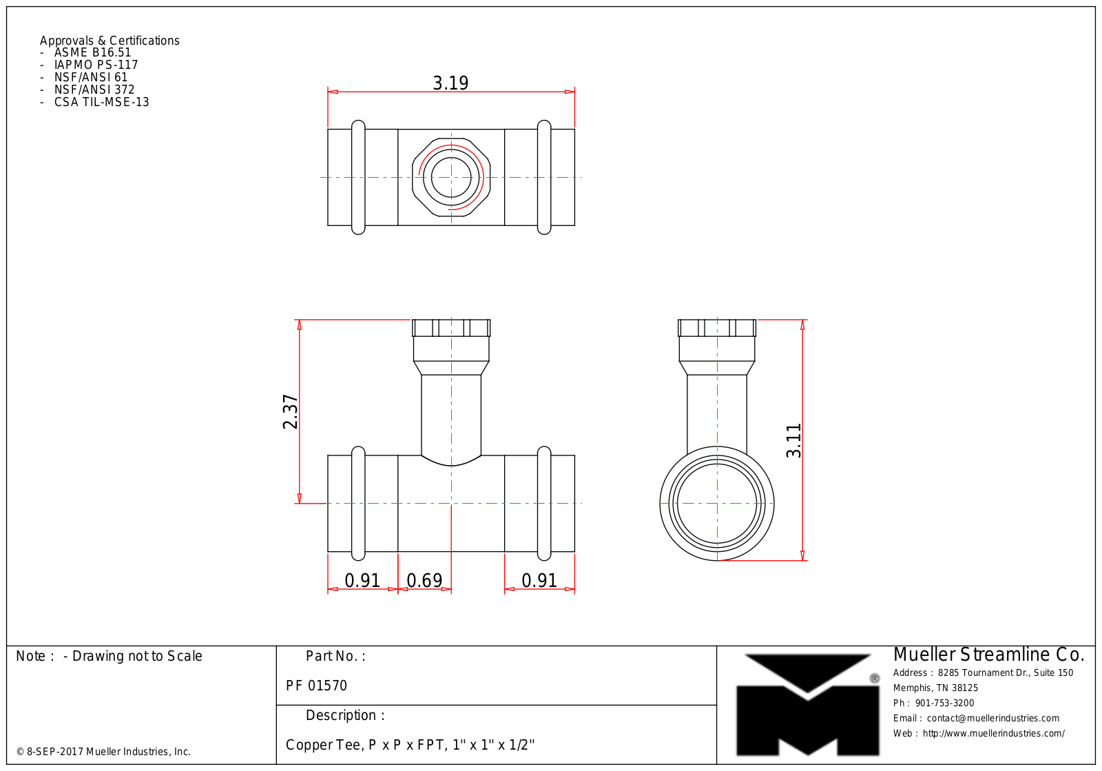Mueller Streamline PF 01570 Cad Drawing - ManualMachine.com