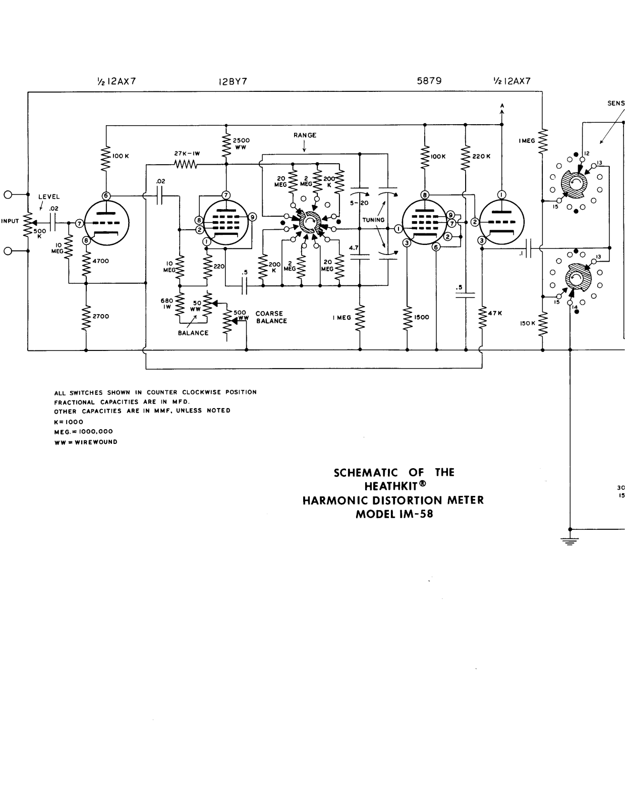 Heath Company IM-58 Schematic