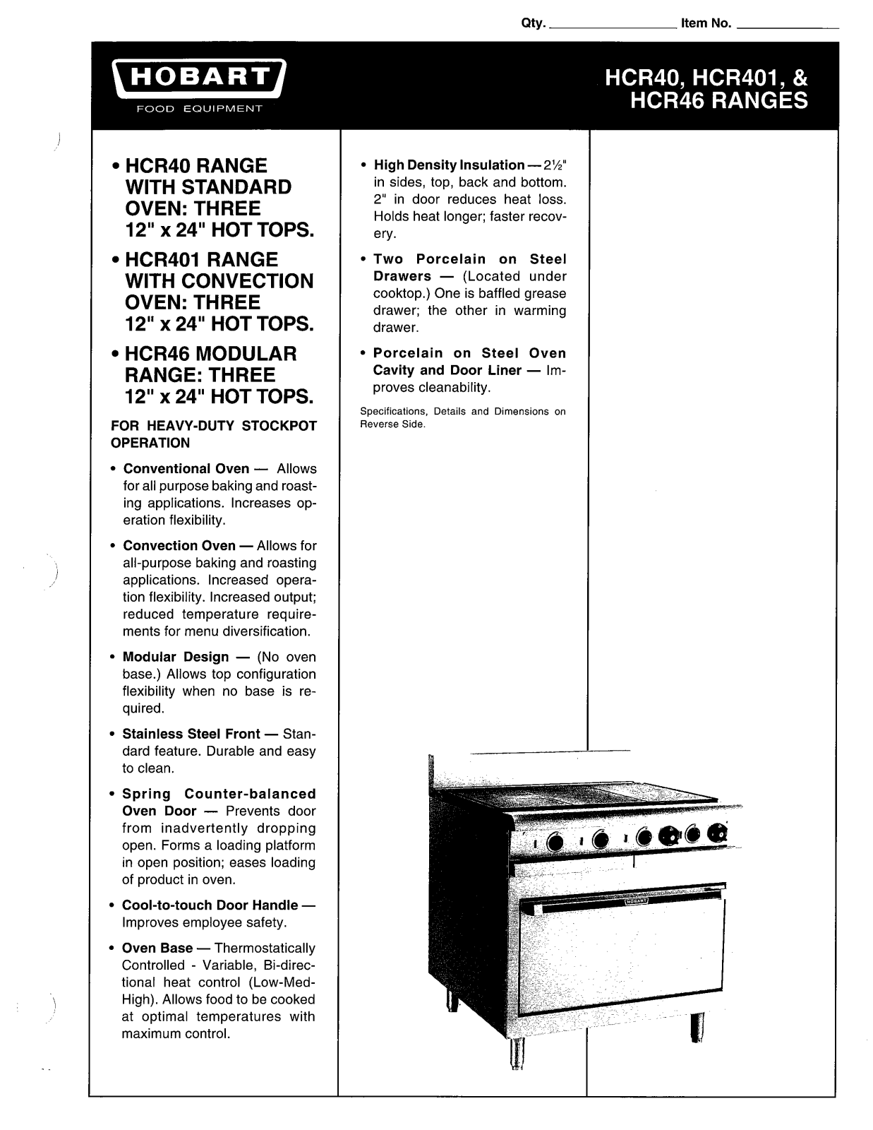 Hobart HCR40 User Manual