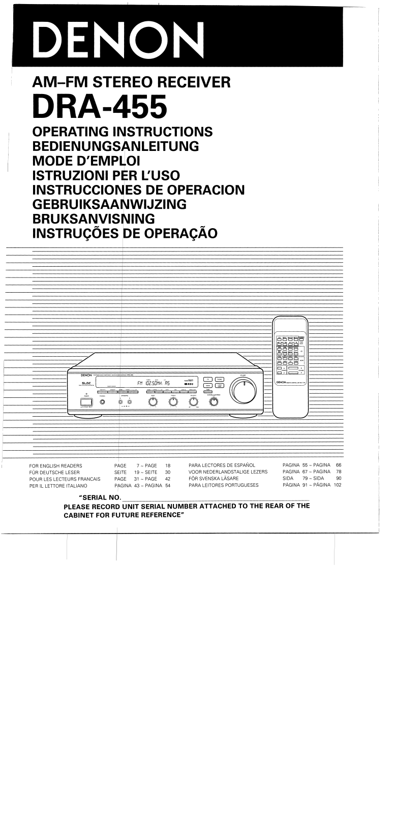 DENON DRA-455 User Manual