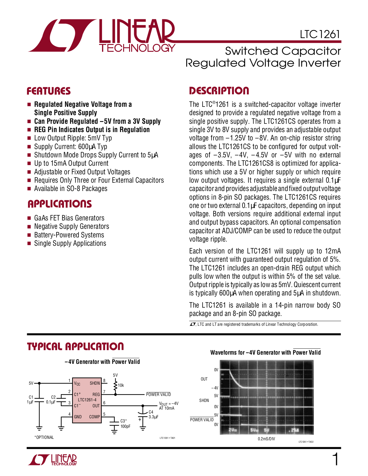 Linear Technology LTC1261 Datasheet