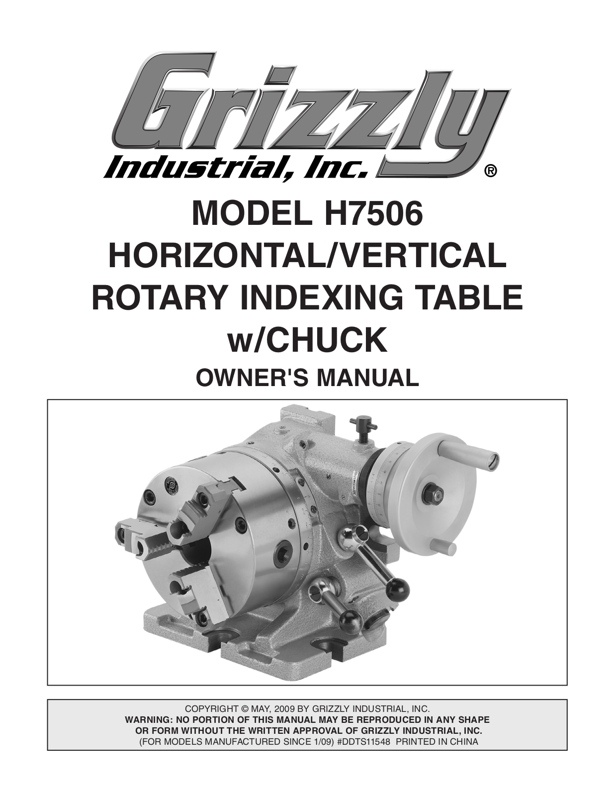 Grizzly H7506 User guide