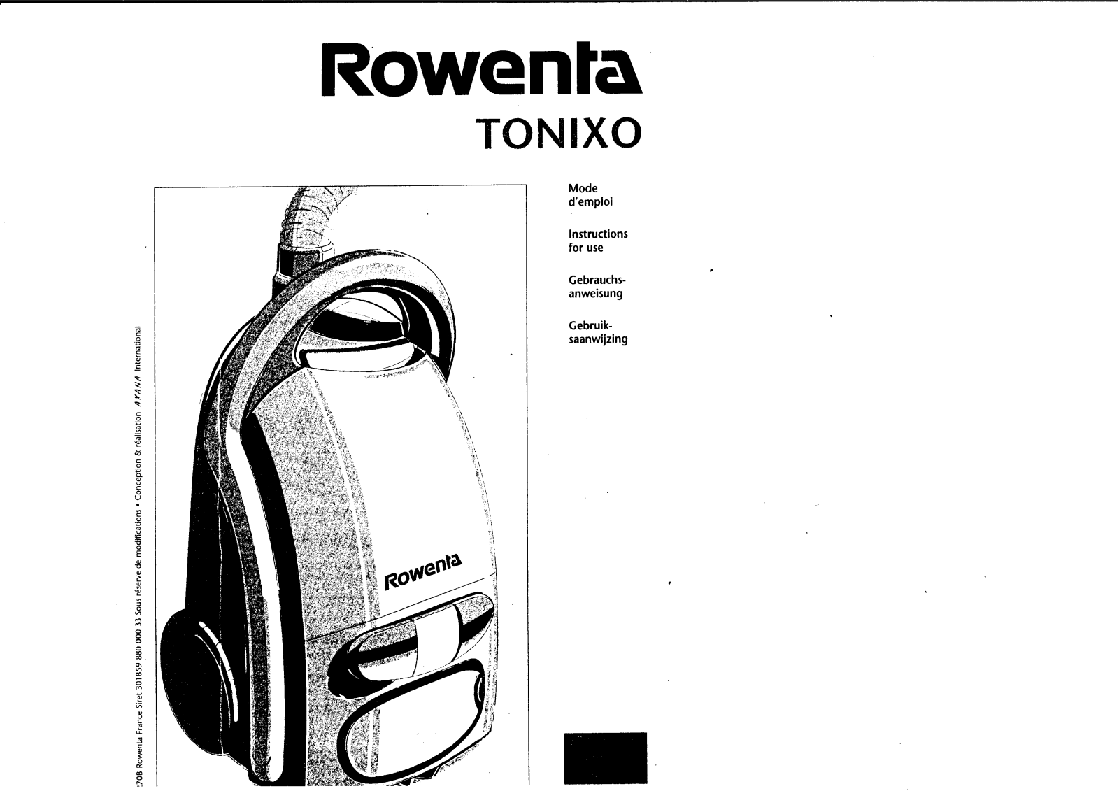 ROWENTA Tonixo User Manual