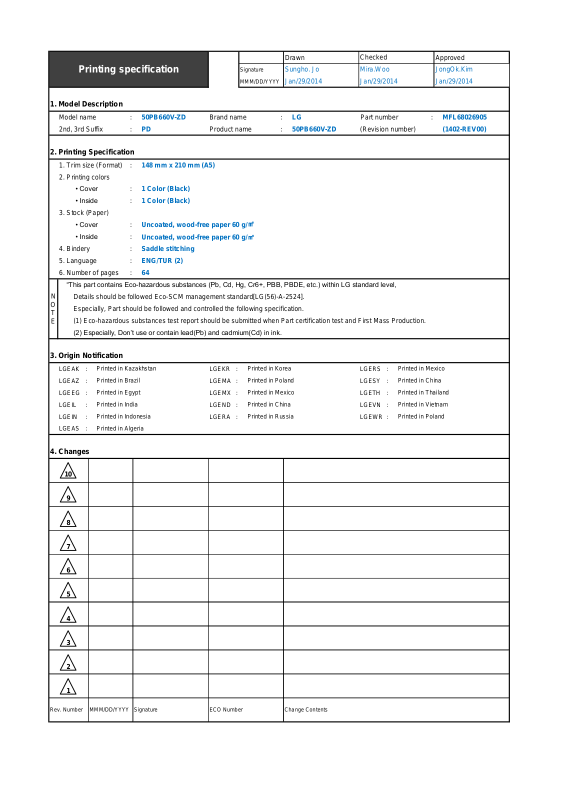 LG 50PB690V, 60PB660V, 60PB690V User guide