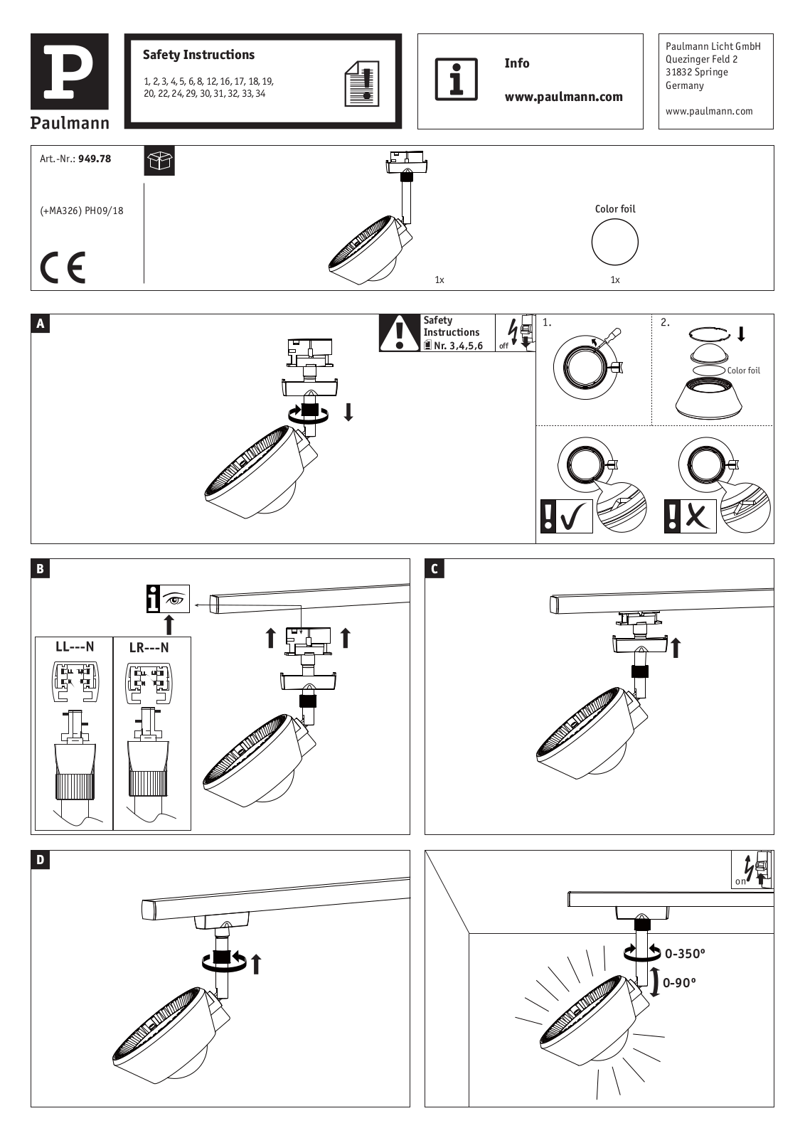 Paulmann 949.78 operation manual - ManualMachine.com