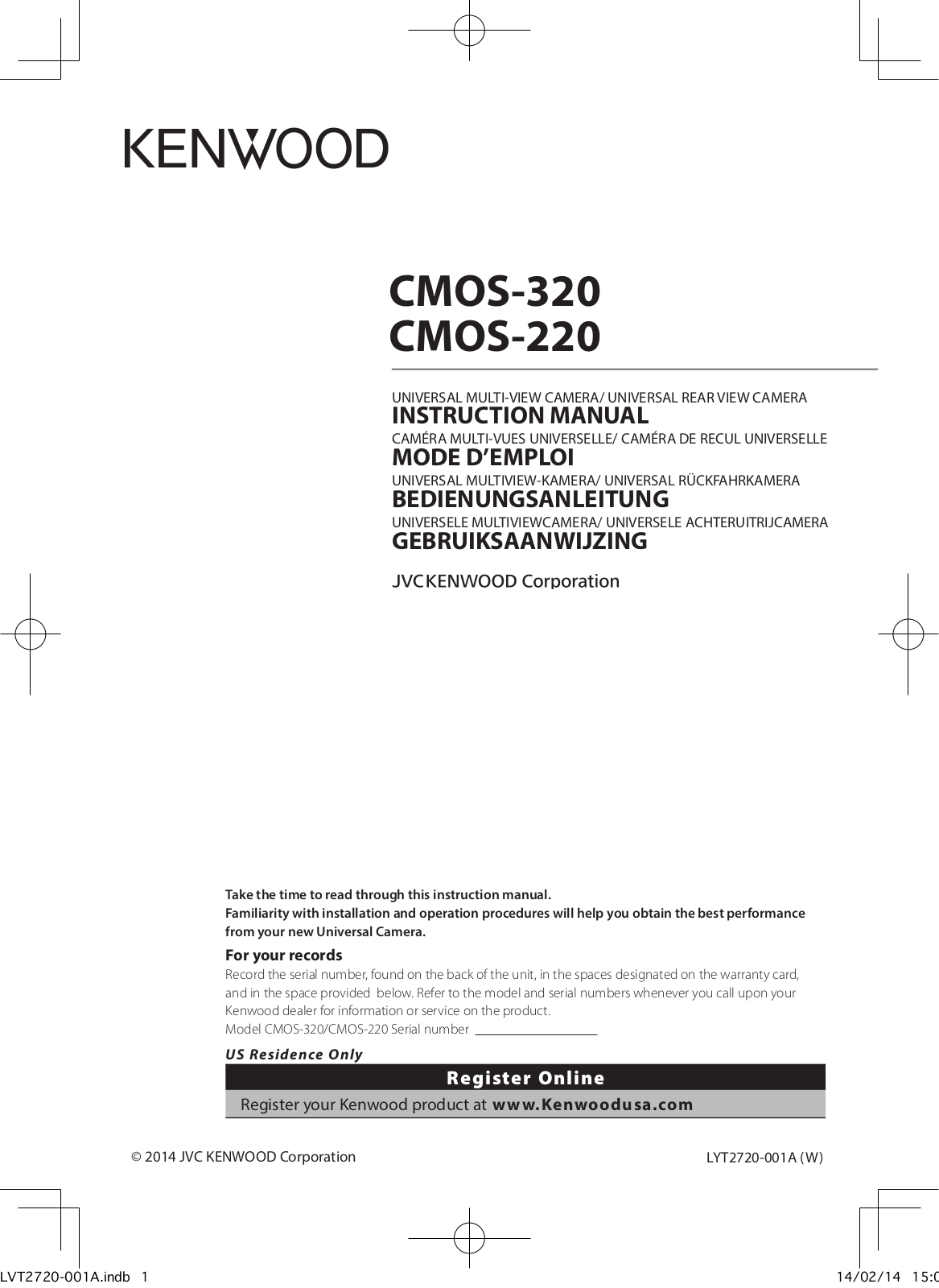 Kenwood CMOS-220, CMOS-320 User Manual