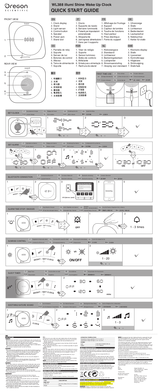 Oregon Scientific Global Distribution WL388 Users Manual