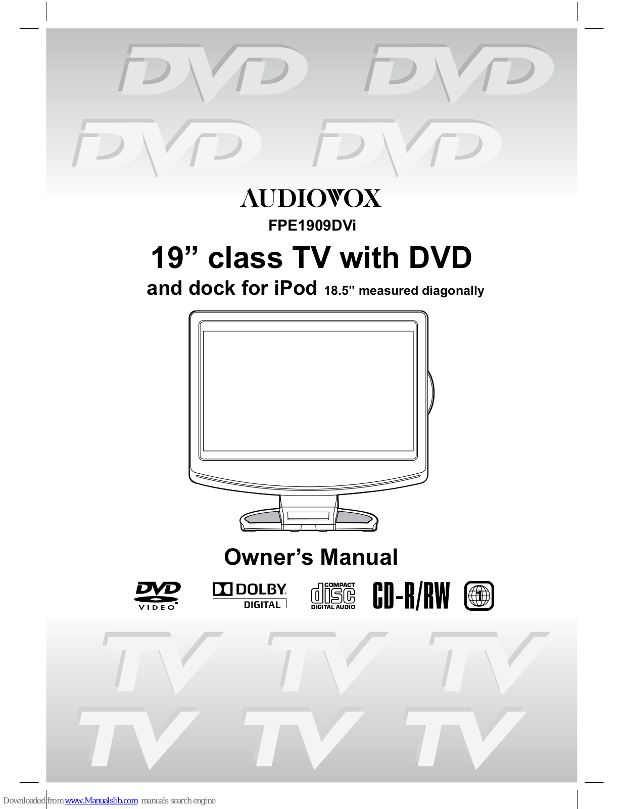 Audiovox FPE1909DVI Owner's Manual