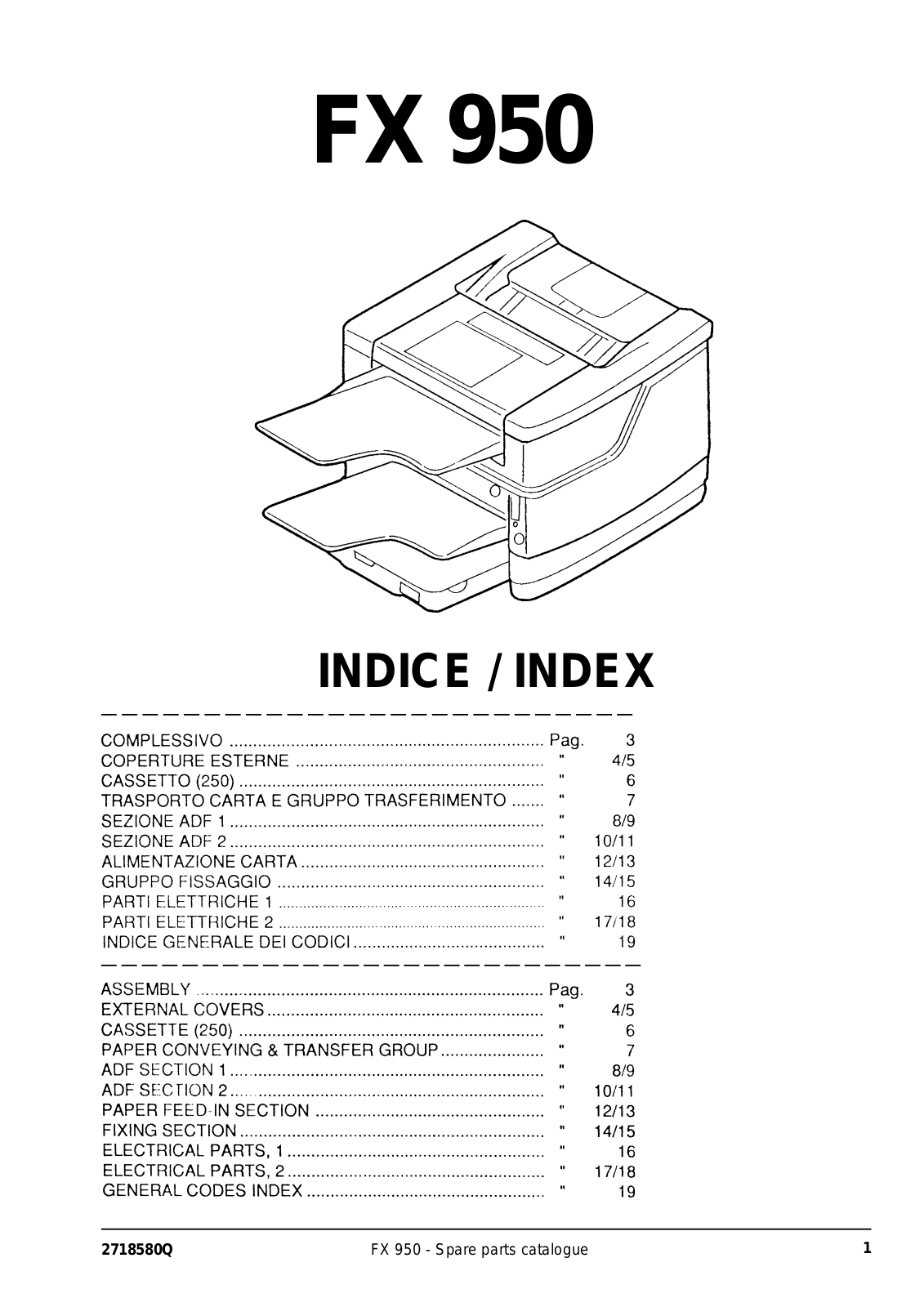 Olivetti FX 950 Parts Catalog