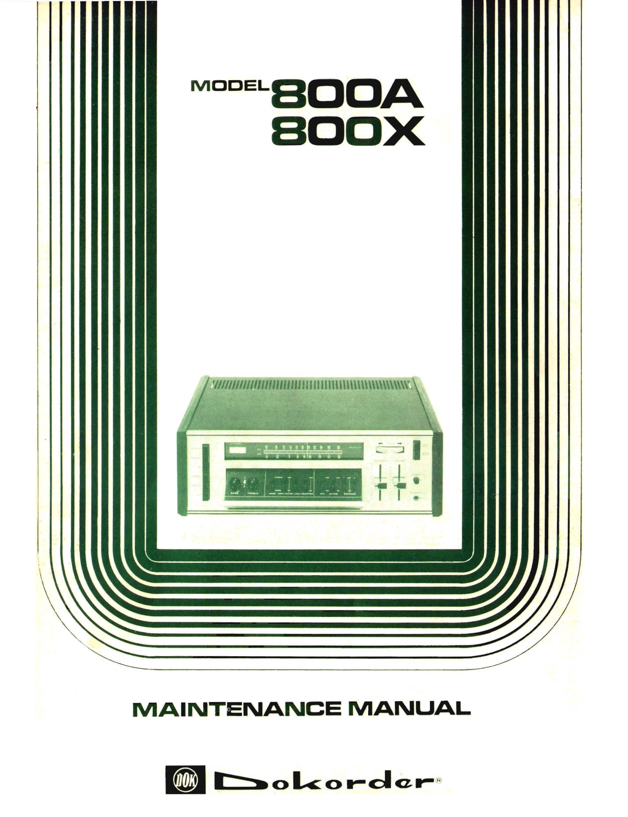 Dokorder 800A, 800X Maintenance Manual