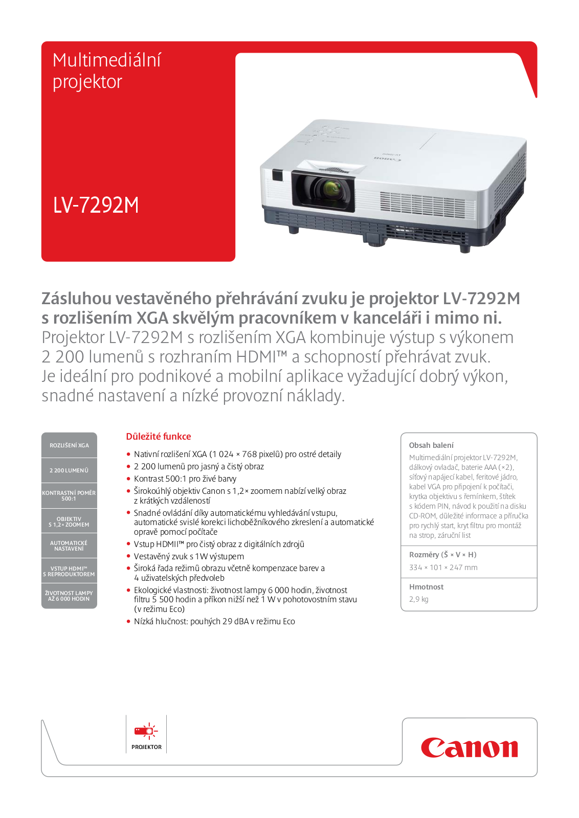 Canon LV-7292M BROCHURE