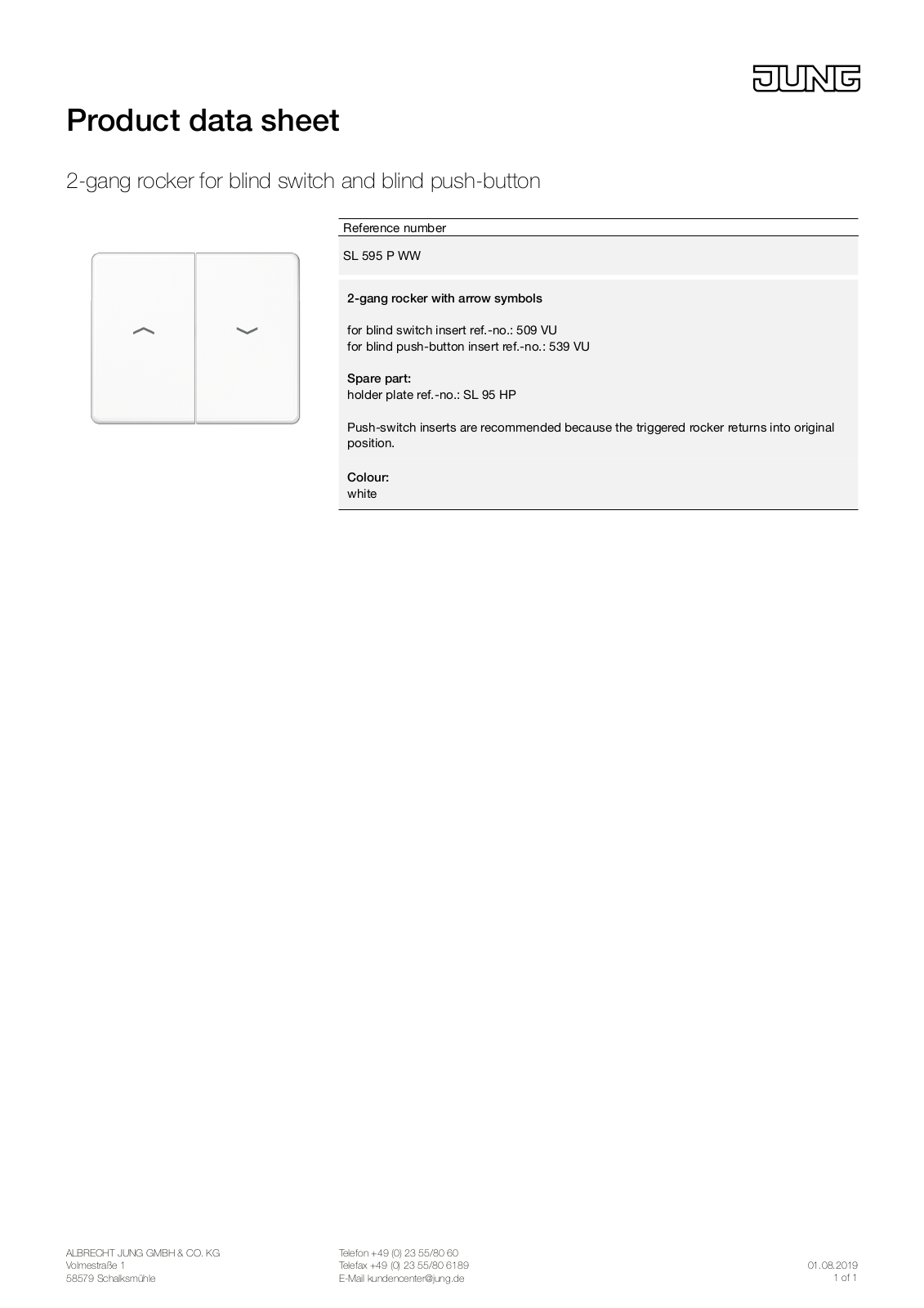 Jung SL 595 P WW User Manual