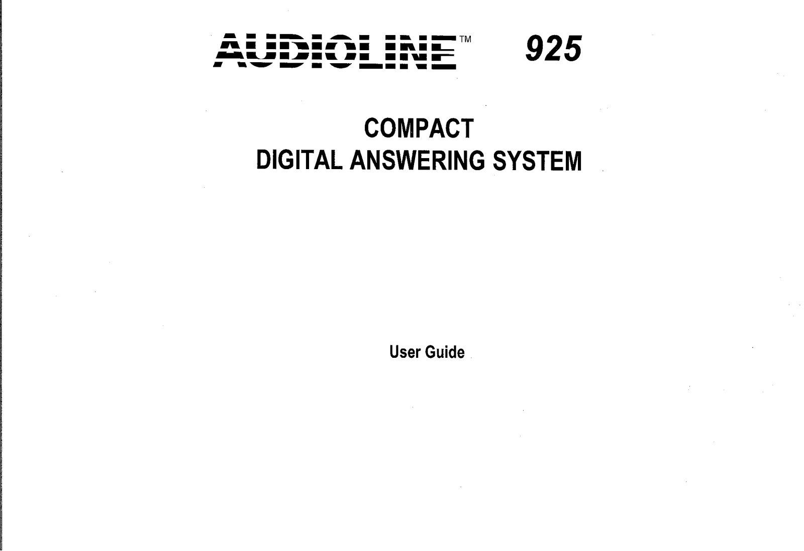 Audioline 925 User Manual