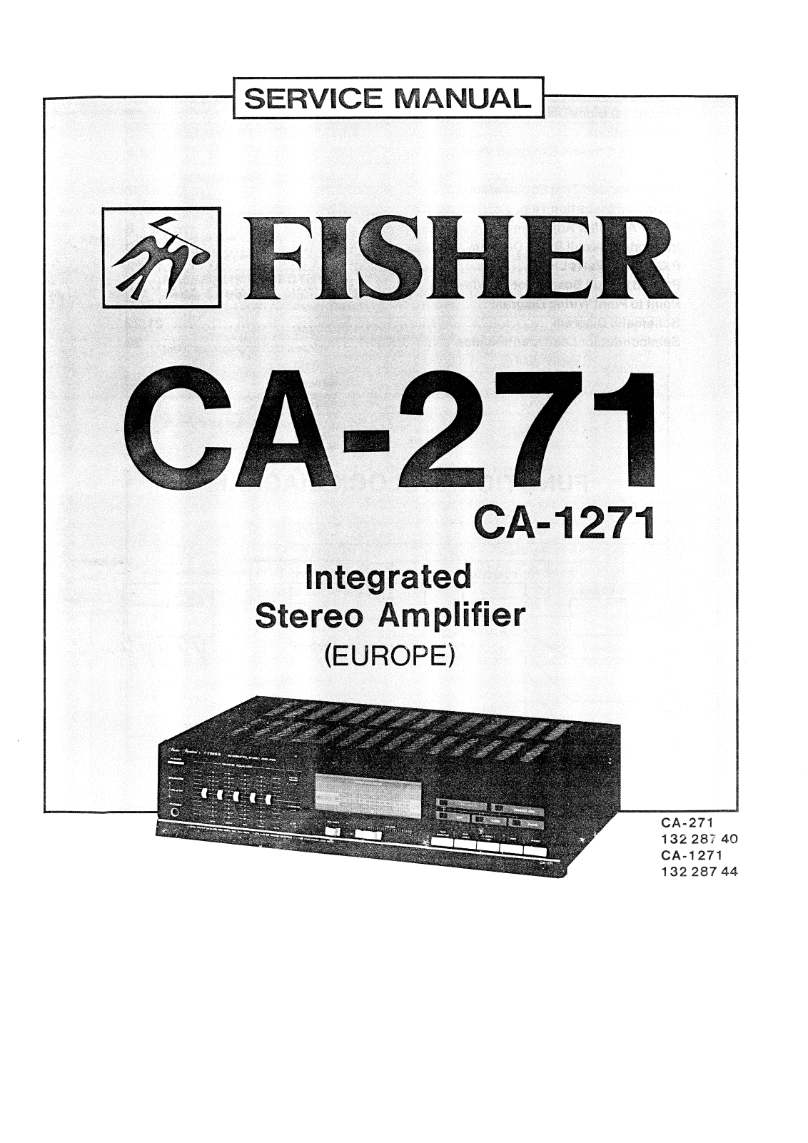 Fisher CA-1271, CA-271 Service manual