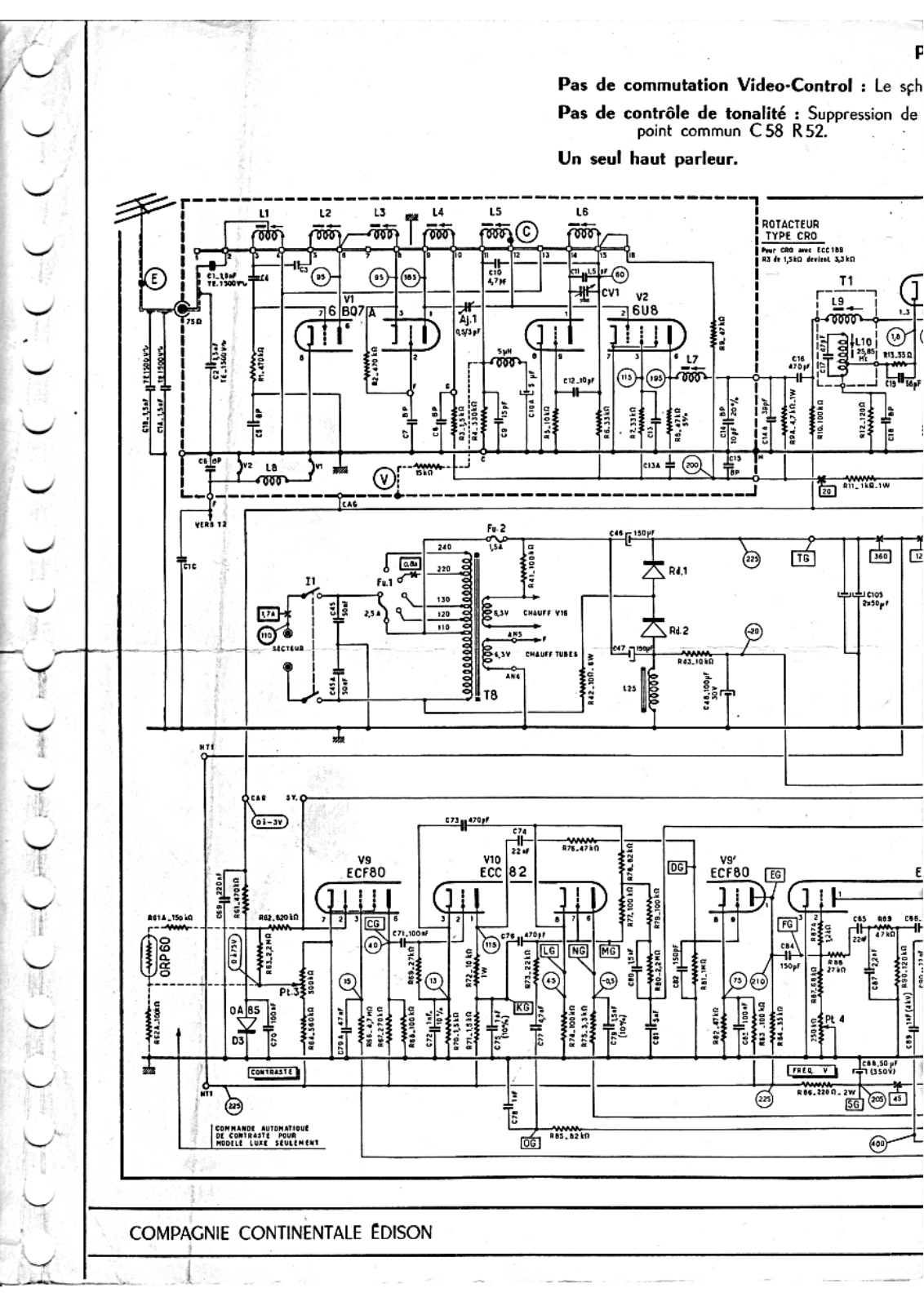 Continental Edison GRT-1516 Schematic