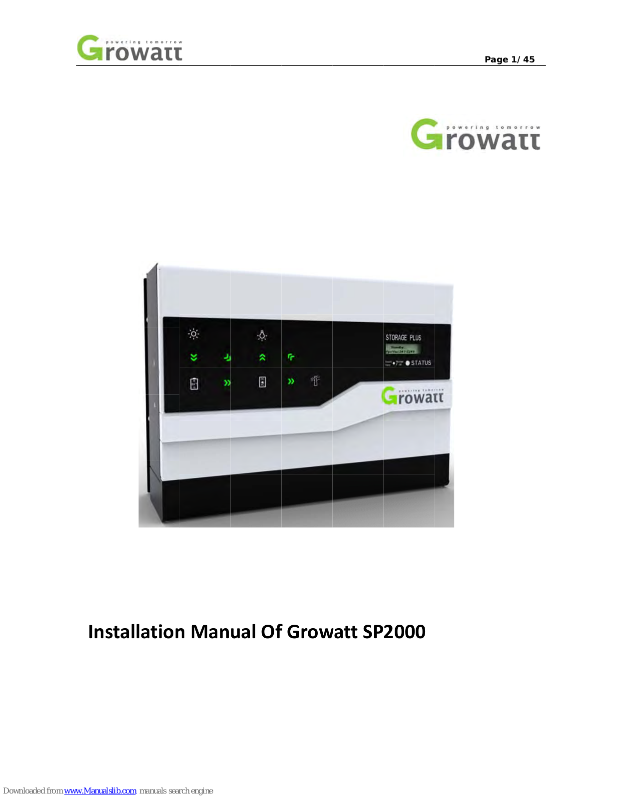 Growatt SP2000 Installation Manual