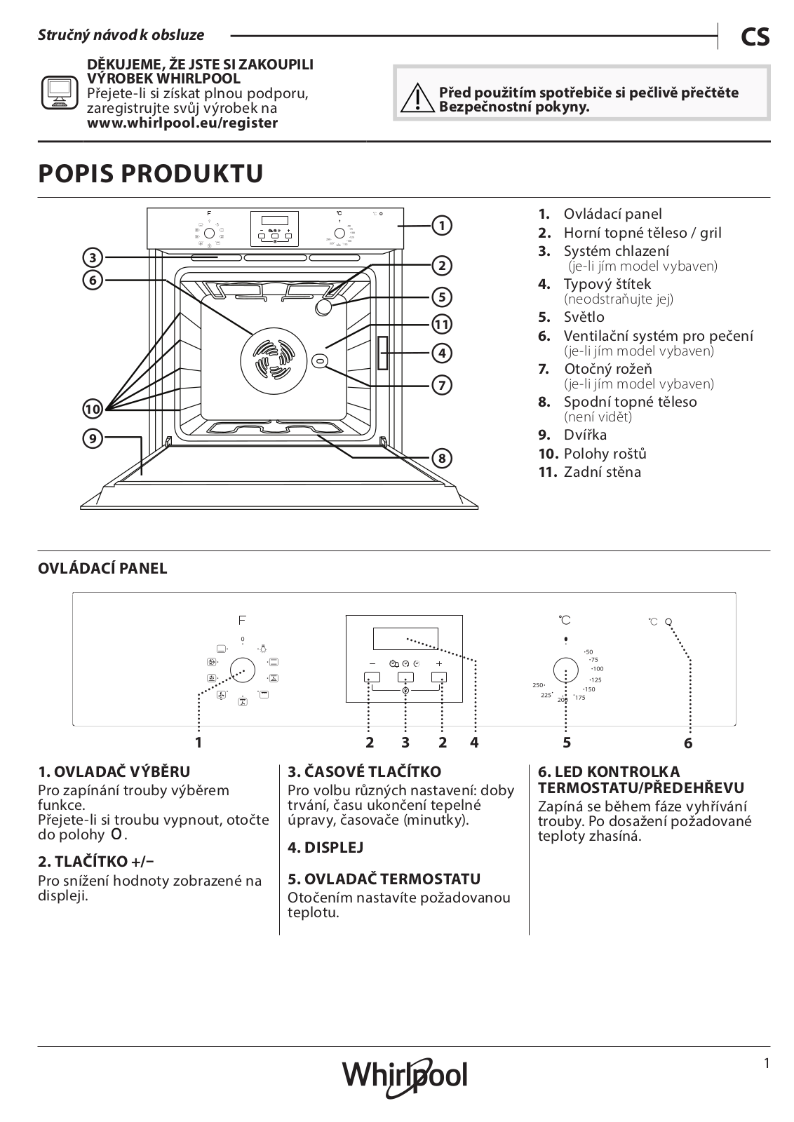 WHIRLPOOL AKP 458/IX Daily Reference Guide