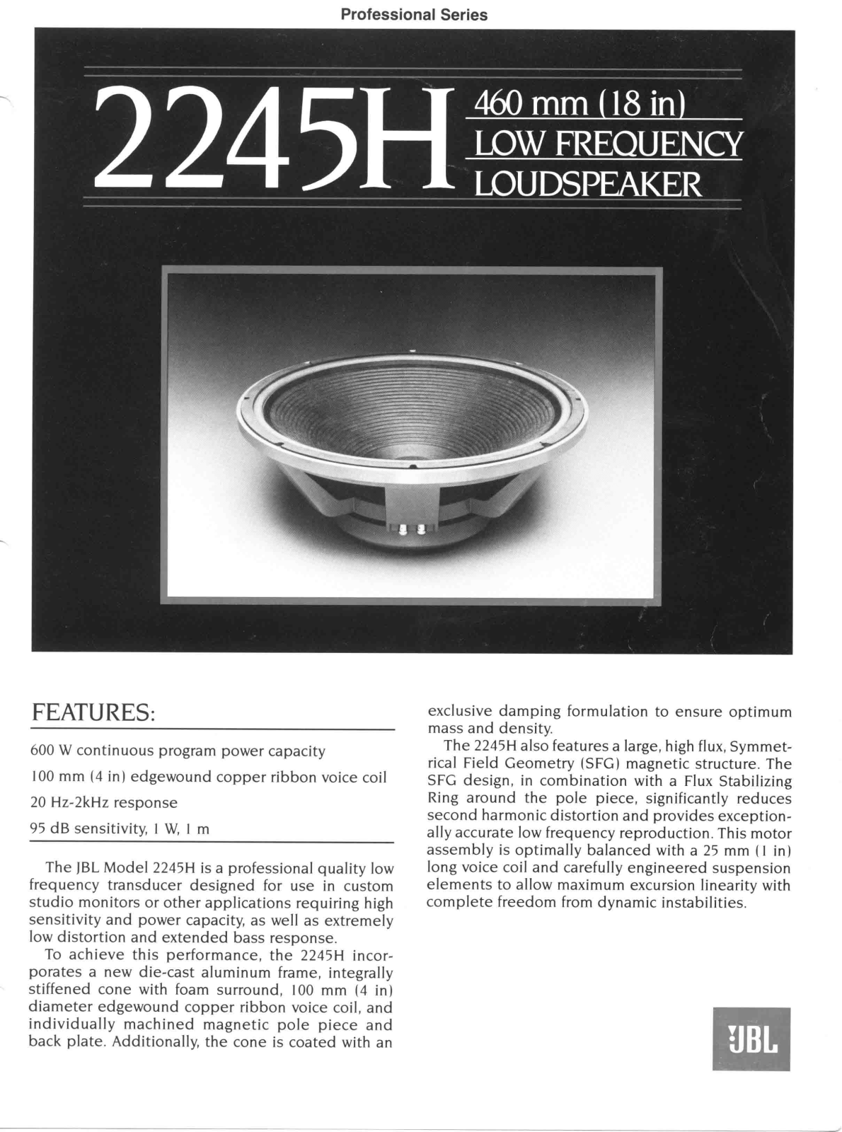 JBL 2245-H Brochure